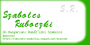 szabolcs ruboczki business card